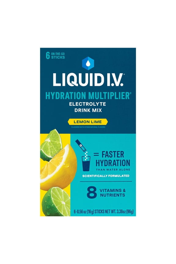 Lemon Lime Hydration Multiplier Powdered Electrolyte Drink Mix, 6 Count Packets