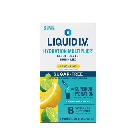 Liquid I.V.® Lemon Lime Hydration Multiplier® Sugar-Free Electrolyte Powder Drink Mix, 6 Count Packets