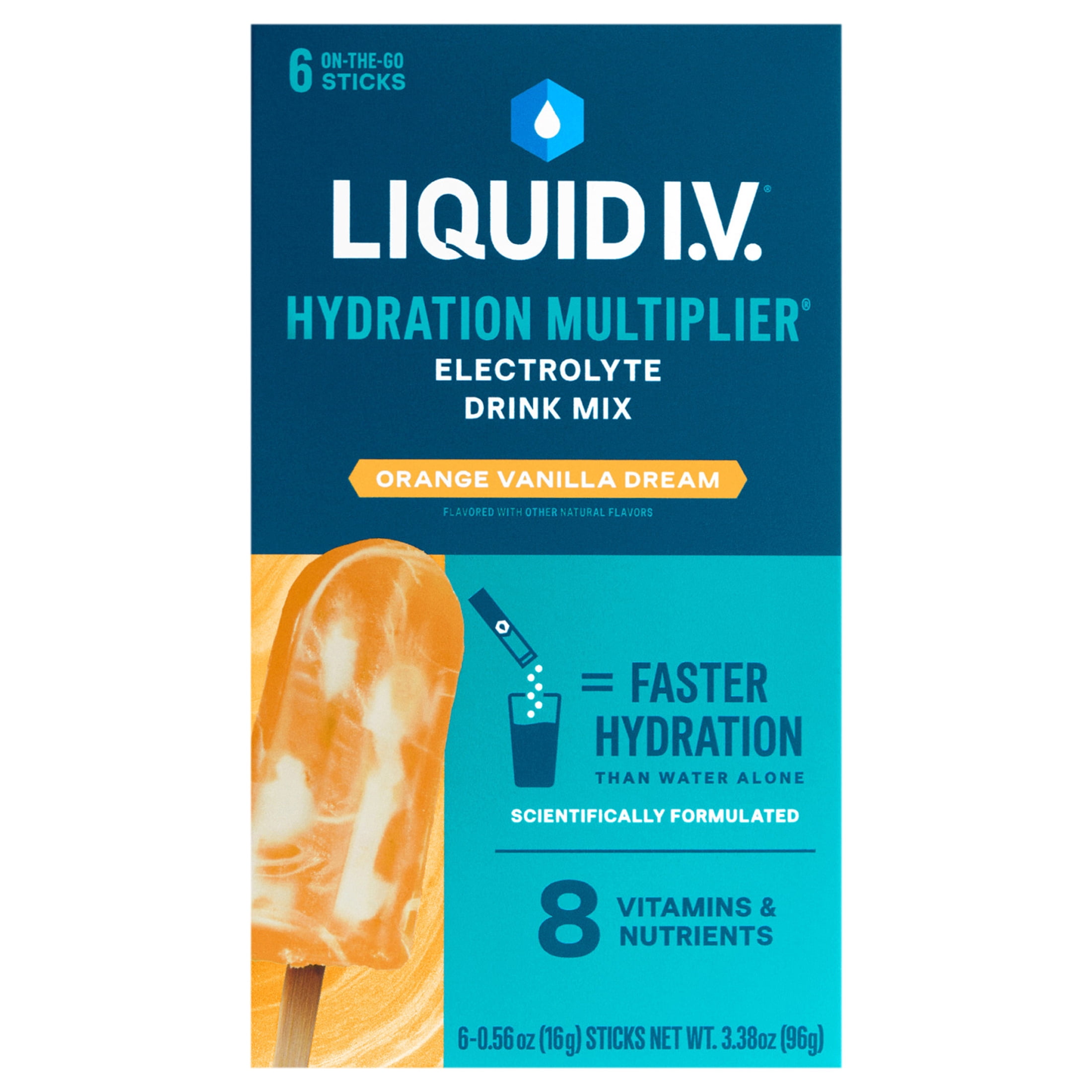 Liquid I.V. Orange Vanilla Dream Hydration Multiplier Powdered  Electrolyte Drink Mix, 6 Count Packets - Walmart.com