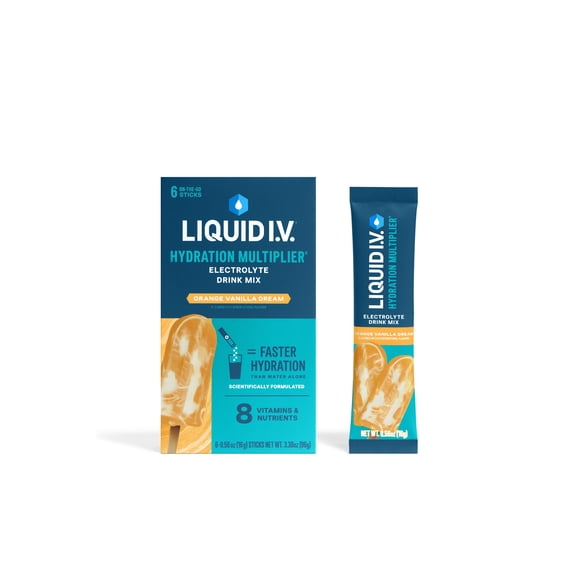 Liquid I.V. Orange Vanilla Dream Hydration Multiplier Powdered Electrolyte Drink Mix, 6 Count Packets