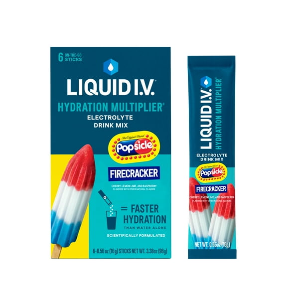 Liquid I.V.® Popsicle® Firecracker Hydration Multiplier® Powdered Electrolyte Drink Mix, 6 Ct Packets