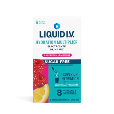 Liquid I.V.® Raspberry Lemonade Hydration Multiplier® Sugar-Free Powdered Electrolyte Drink Mix, 6 Count Packets