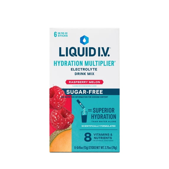 Liquid I.V.® Raspberry Melon Hydration Multiplier® Sugar-Free Powdered Electrolyte Drink Mix, 6 Count Packets