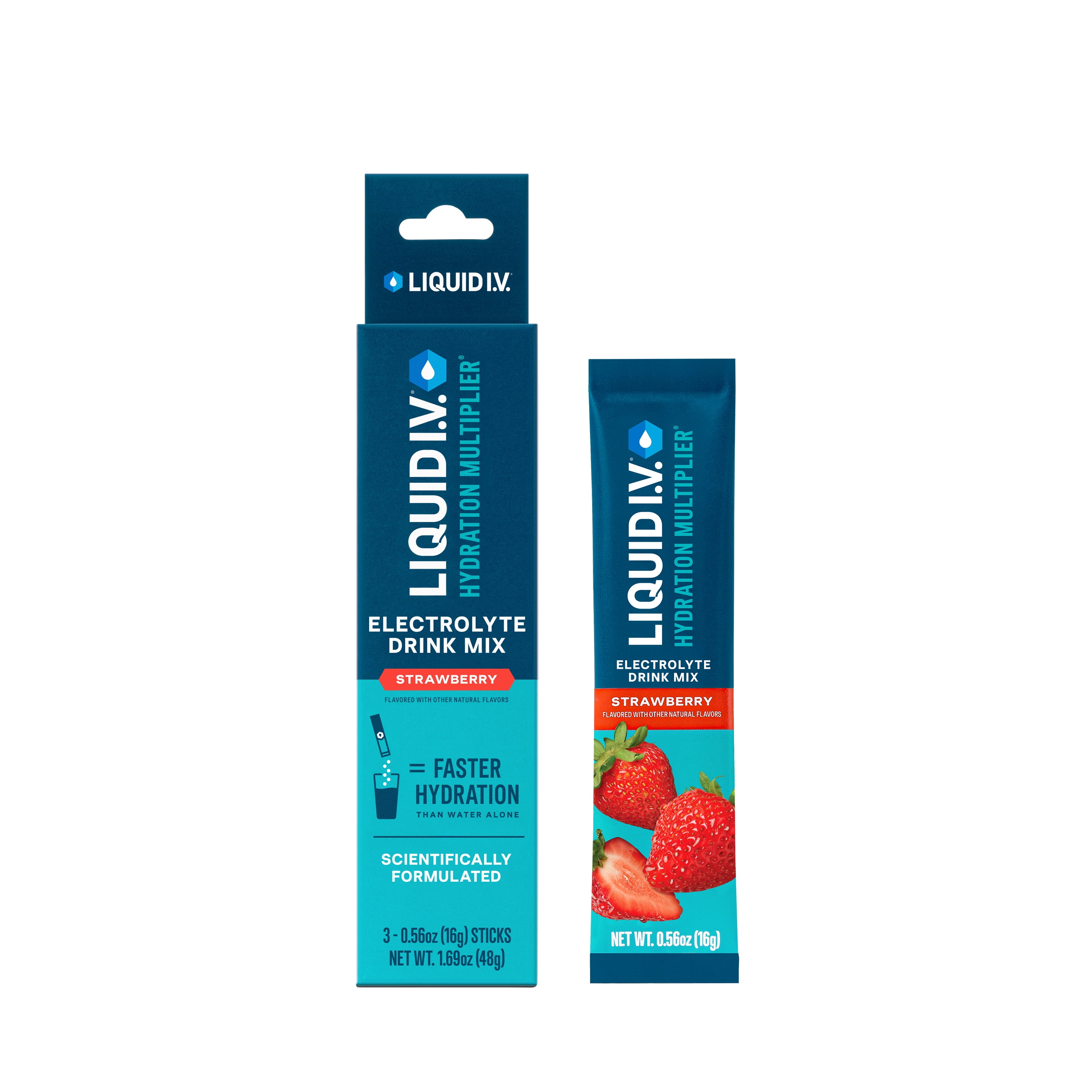 Liquid I.V.® Strawberry Hydration Multiplier® Powdered Electrolyte Drink Mix, 3 Count Packets