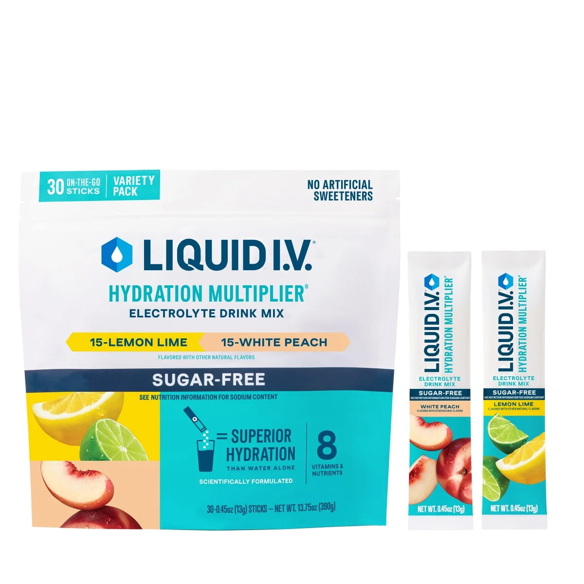 Liquid I.V. Sugar Free Hydration Multiplier, Variety Pack, 0.45 Ounce (30 Count)