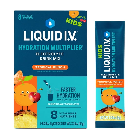 Liquid I.V.® Tropical Punch Hydration Multiplier® for Kids Powdered Electrolyte Drink Mix, 8 Count Packets
