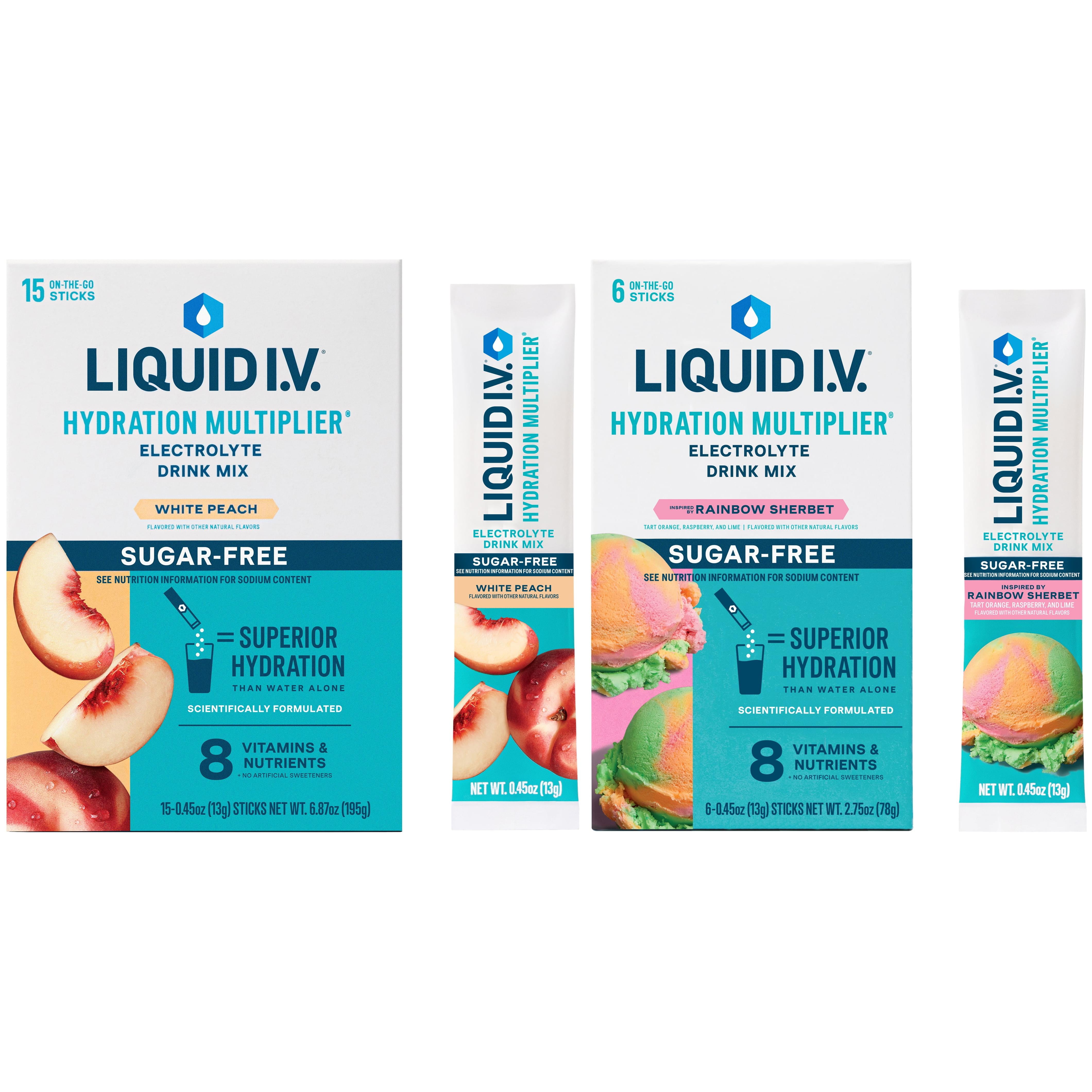 Liquid I.V.® White Peach + Rainbow Sherbet Sugar F