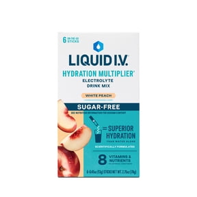 Liquid I.V.® White Peach Hydration Multiplier® Sugar-Free Powdered Electrolyte Drink Mix, 6 Count Packets