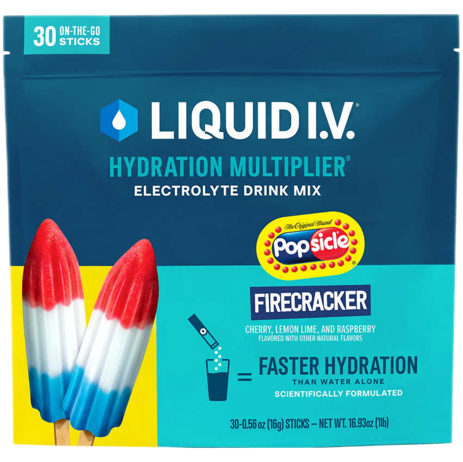 Liquid IV Firecracker Popsicle Flavor Hydration Multiplier Electrolytes