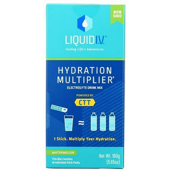 Liquid I.V. Hydration Multiplier Vegan Powder Electrolyte Supplements - Watermelon - 0.56oz each/10ct.
