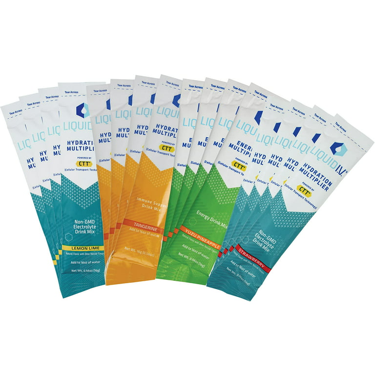  Liquid I.V. Hydration Multiplier + Immune Support - Tangerine -  Hydration Powder Packets, Electrolyte Drink Mix, Easy Open Single-Serving  Stick, Non-GMO