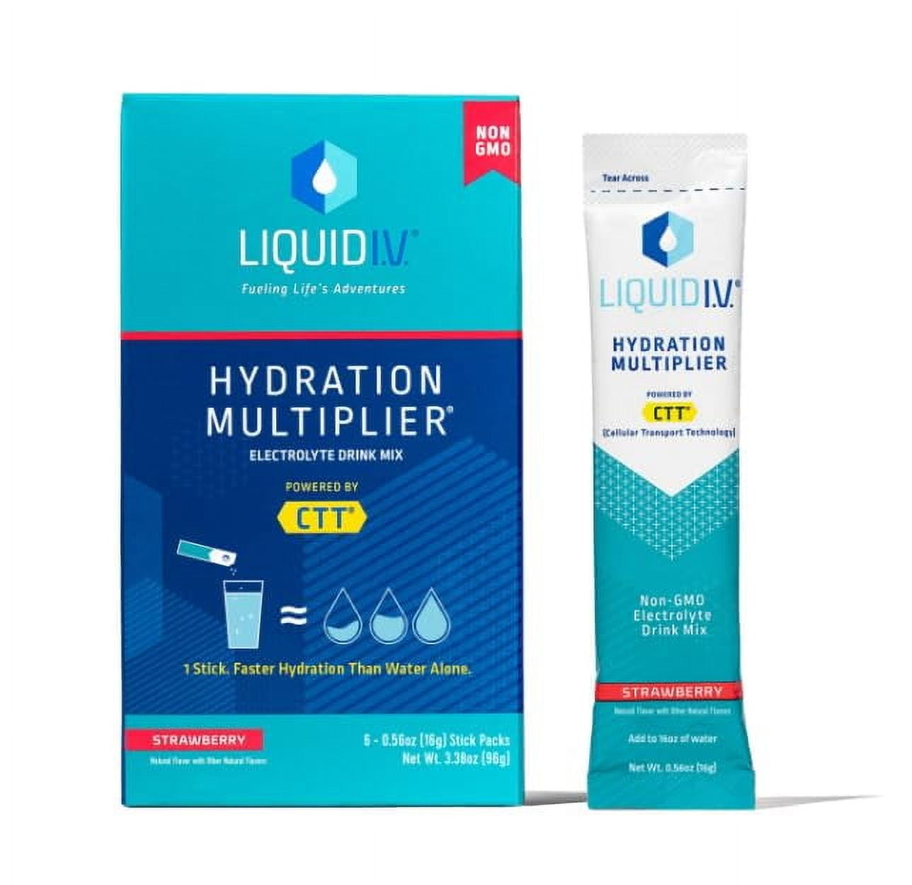 Liquid IV Strawberry Flavored Hydration Drink Mix, Vegan, 3.39 Ounces (Pack of 1)