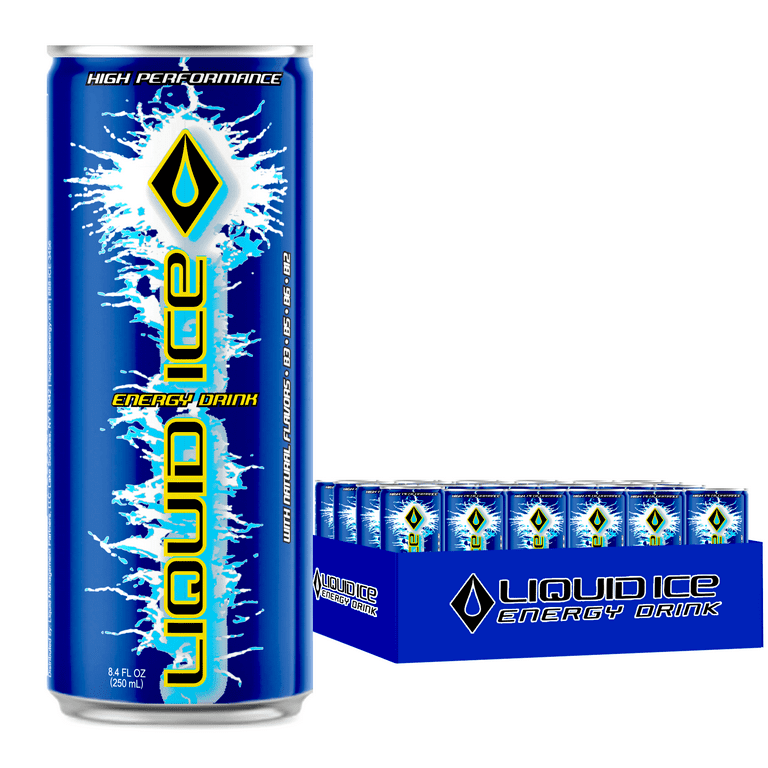 Free Shipping! Liquid Ice Energy Drink, Arctic Berry, 8.4oz Cans