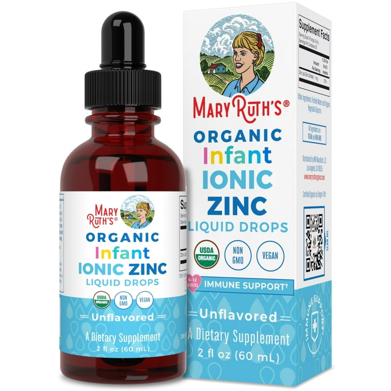 Toddler Liquid Ionic Zinc with Organic Glycerin by MaryRuths Zinc Sulfate  for Immune Support Vegan Formulated