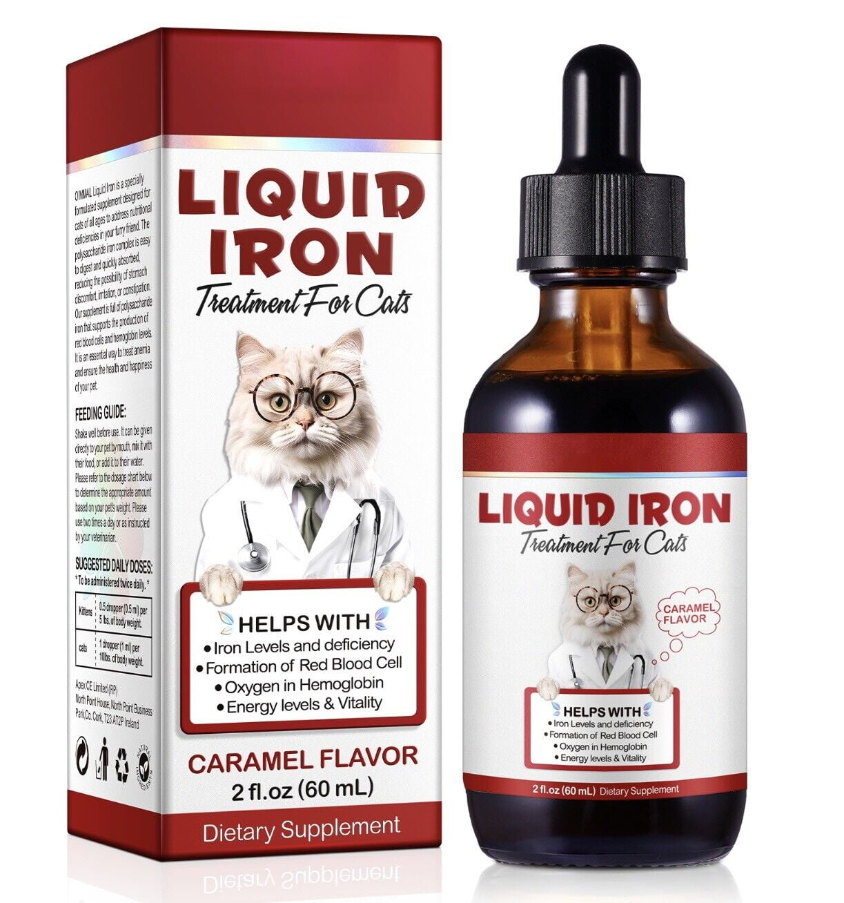 Liquid Iron Supplements for Cats ,LiquiI Iron with Vitamin C and B12