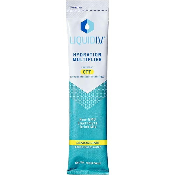 Liquid Iv Hydration Multiplier Powder Instant Drink Mix, Lemon Lime, 0.56 oz..