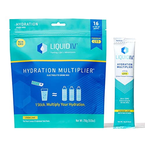 Liquid Iv, Lemon Lime Hydration Pouch, 0.56 Ounce (Pack of 16)