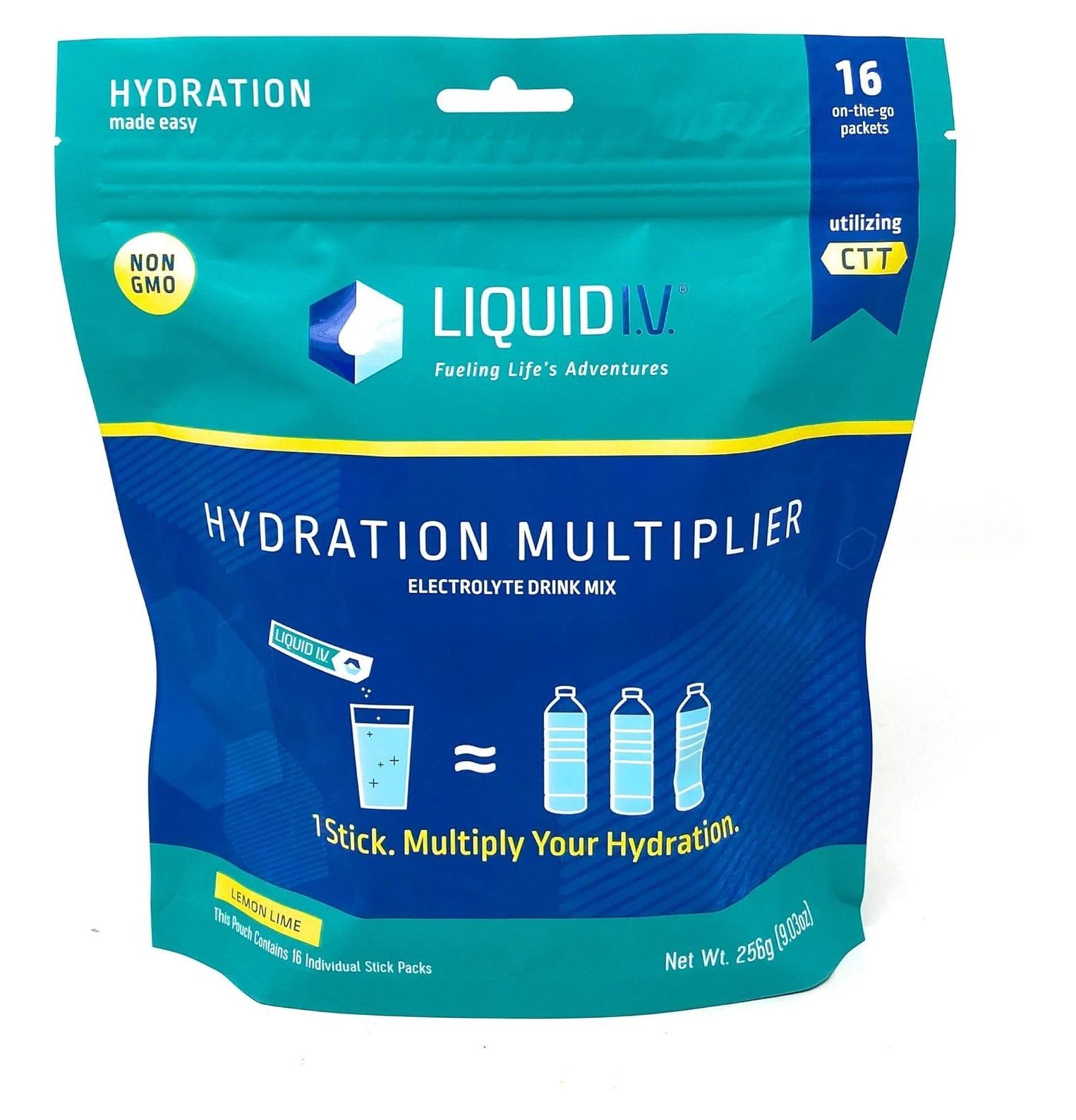 Liquid Iv, Lemon Lime Hydration Pouch, 16 Count (Pack of 1)