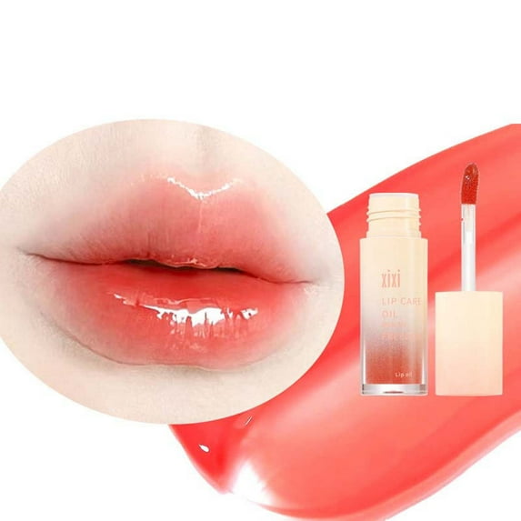 Liquid Jelly Lipstick, Long Lasting Lip Tint, Moisturizing Plumping Water Lip Glaze with Glossy Finish, Natural Beauty Lip Color, Easy To Apply Curved Applicator, Non-Sticky formula
