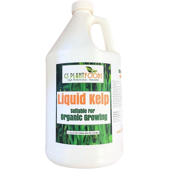 Liquid Kelp Fertilizer Suitable for Organic Growing, OMRI Listed Seaweed Concentrate for Lawns, Gardens & Soil - 1 Gallon (Makes Up To 800+ Gallons)