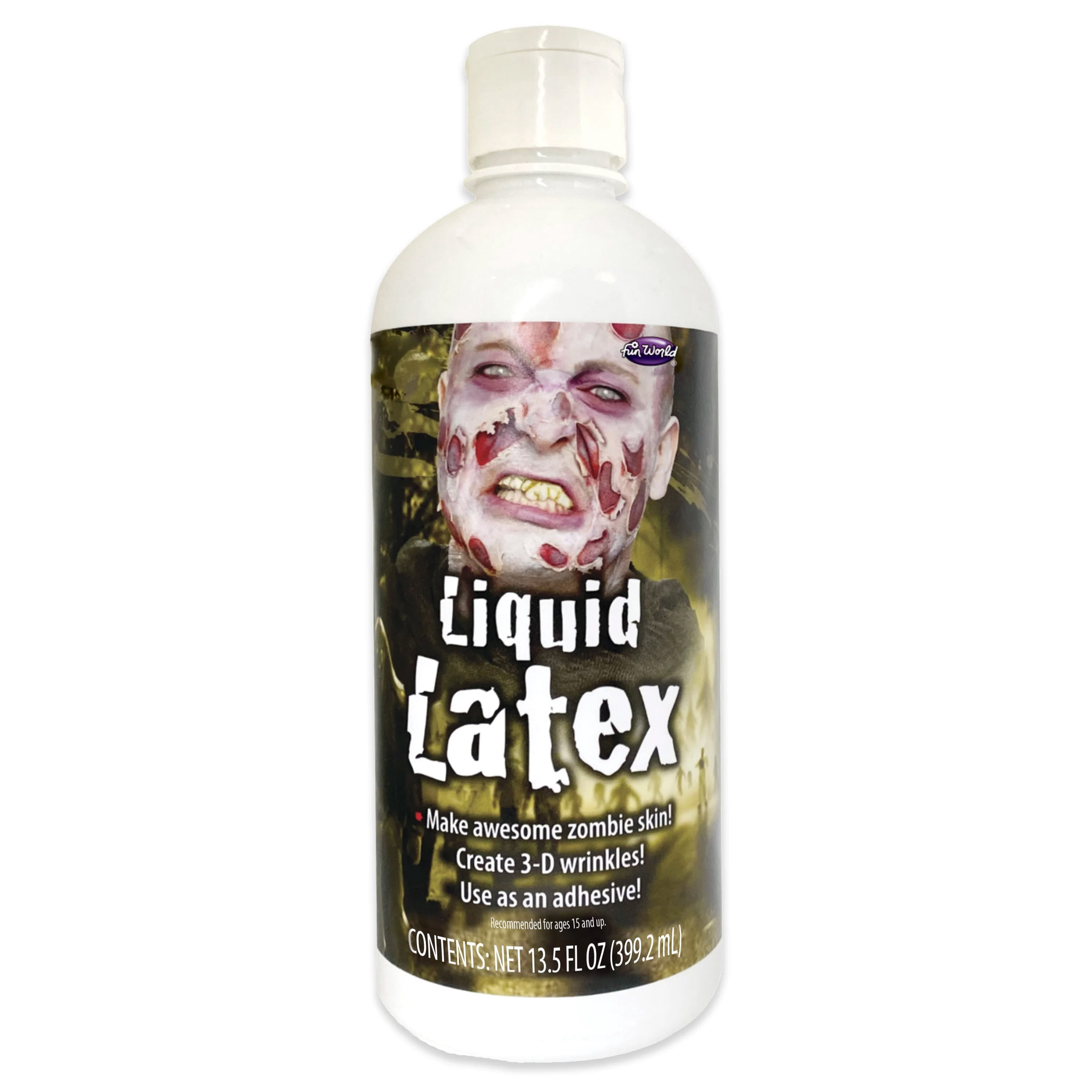 Liquid Latex, Adult Halloween, 13.5oz, Off-White, Halloween Adults Make-Up by Fun World