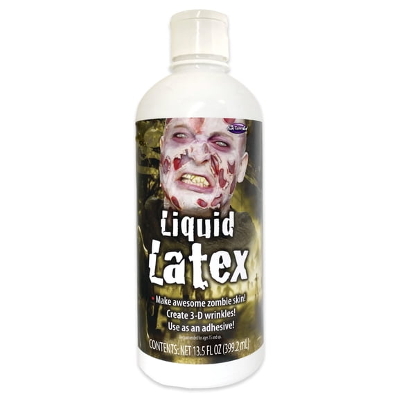 Liquid Latex, Adult Halloween, 13.5oz, Off-White, Halloween Adults Make-Up by Fun World