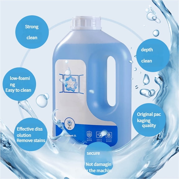Liquid Laundry Detergent 1L Powerful Stain Removal Gentle on Fabrics Fresh Scent for All Washing Machines