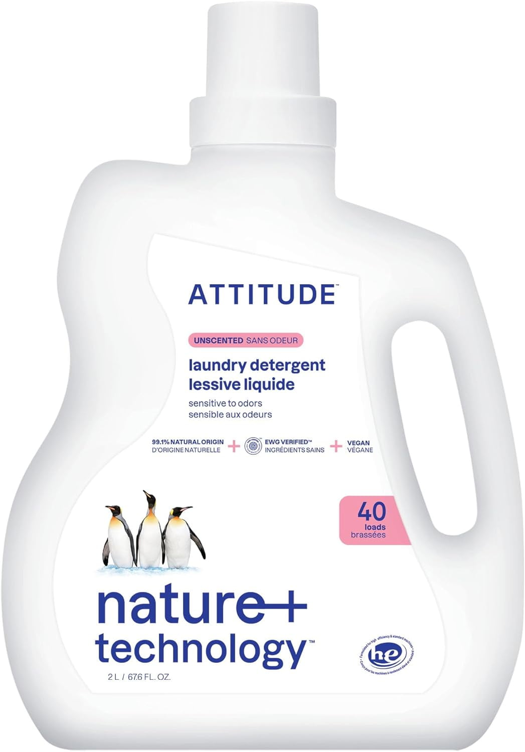 Liquid Laundry Detergent, EWG Verified, HE Compatible, Plant-Based ...