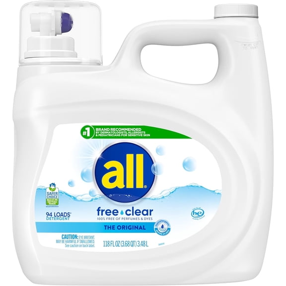 Liquid Laundry Detergent Free Clear, 118 Ounce, 94 Loads