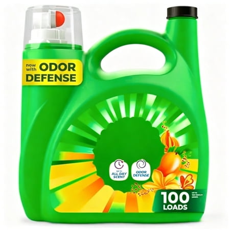 Liquid Laundry Detergent, Now with Odor Defense, Island Fresh Scent, 132 fl oz, 100 Loads (Packaging May Vary)
