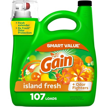 Liquid Laundry Detergent, Now with Odor Defense, Island Fresh Scent, 154fl oz, 107 Loads