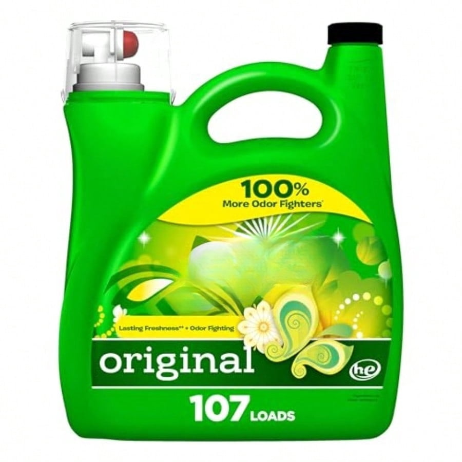 Liquid Laundry Detergent, Original Scent, 154 fl oz, 107 Loads, Freshness + Odor Fighting, High Efficiency Washing Machine Liquid Cleaning Soap