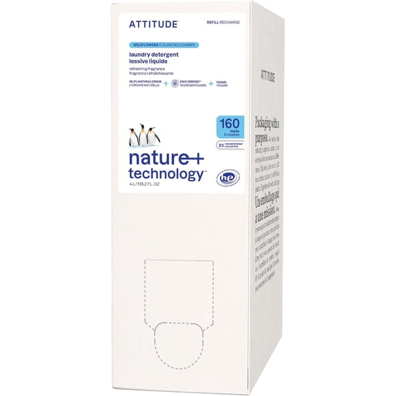 Liquid Laundry Detergent Refill, EWG Verified, HE Compatible, Plant-Based & Vegan, Natural Laundry Soap, Wildflowers Scent, 160 Loads, 135.26 Fl Oz