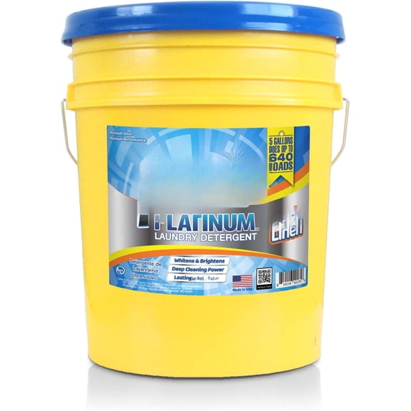 Liquid Laundry Detergent Washing Soap for Machine Types, Up to 640 Loads, 5 Gal, Linen - Household Cleaning Supplies and Accessories for Clothing and Fabric Items