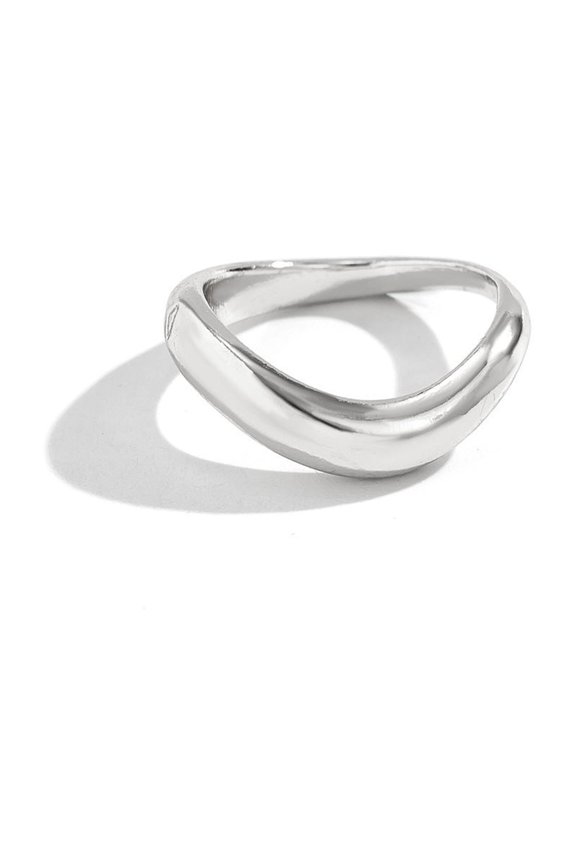 Liquid Lava Curved Ring Female Pleated Glossy