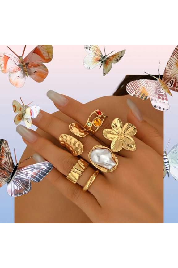 Liquid Lava Ring Set High End Womens Jewelry