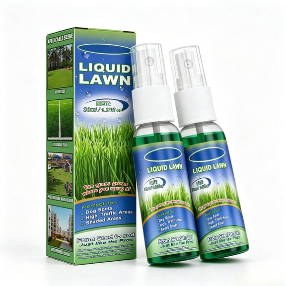 Liquid Lawn Seed Spray, All-In-One Hydro Grass Seed Spray for Bare Patches, Shaded Areas & Football Fields,2pc