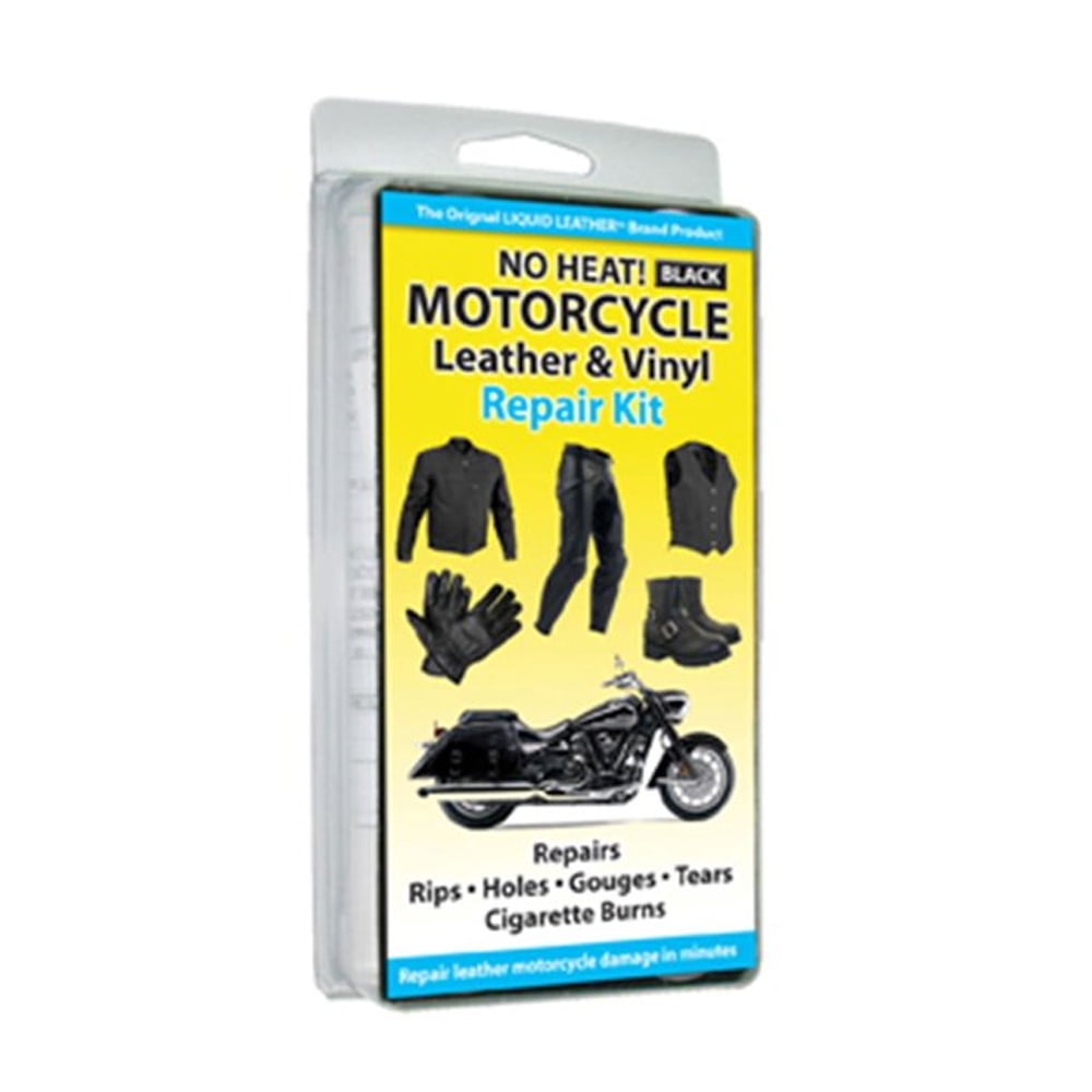 Liquid Leather Motorcycle Leather And Vinyl Seats Repair Kit Fix Holes  Burns Rips Tears Recolor Restore (No Heat) Black