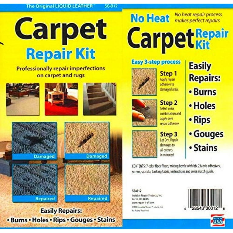 Liquid Leather - Quick 20 Carpet Repair Kit Burns Holes Rips 7L x