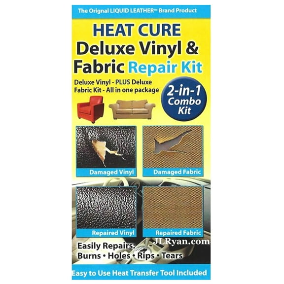 Liquid Leather - Quick 20 Leather Vinyl and Fabric Repair Kit 30-002 Heat Cure Invisible Fix