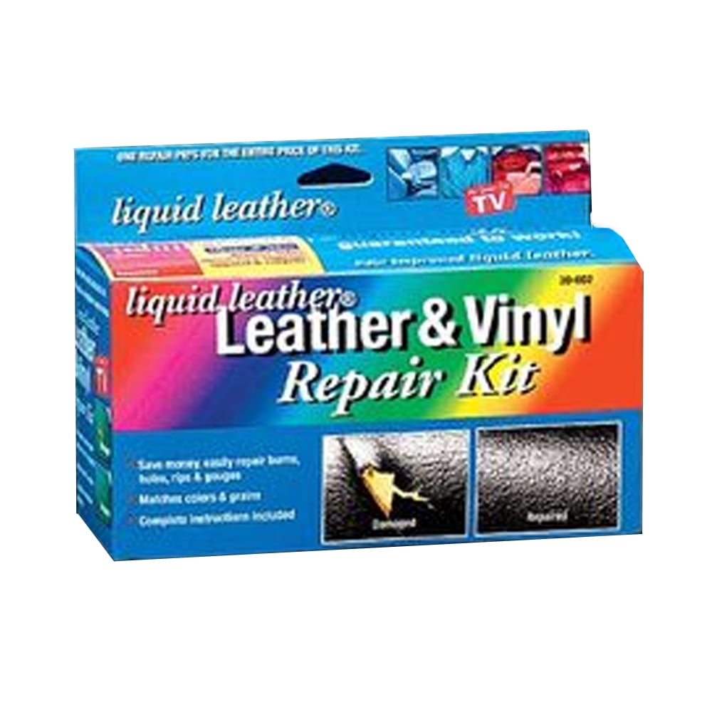 REPAIR PRODUCTS UNLIMITED Liquid Leather - Vinyl Repair Kit W/Fabric 30-123 Fabric Upholstery Leather Repair 7 Colors - 1-Pack
