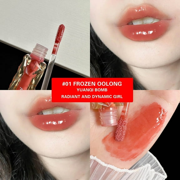 Liquid Lip Gloss, Moisturizing Lip Gloss, Long-Lasting Non-Stick Lip Gloss for Women and Girls, Soft Texture with Natural Plant Extracts