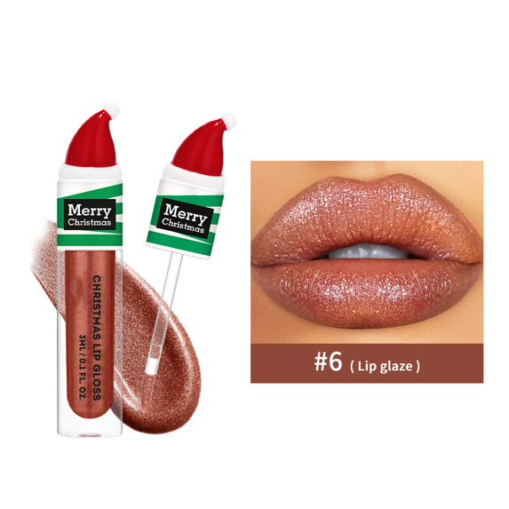 Liquid Lipstick Christmas Edition, Festive Lip Gloss with Shimmer, Long Lasting Wear, Holiday Makeup Gift, Santa Hat Design, 3ml