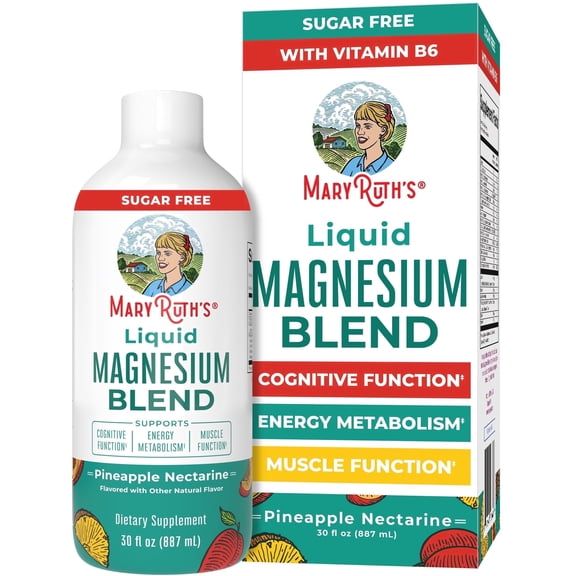 MaryRuth's Liquid Magnesium Blend Pineapple Nectarine Multimineral, 30 Fluid Ounce