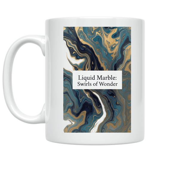 Liquid Marble Swirls of Wonder - Abstract Aesthetics Enthusiast - 11 oz Ceramic Coffee Mug