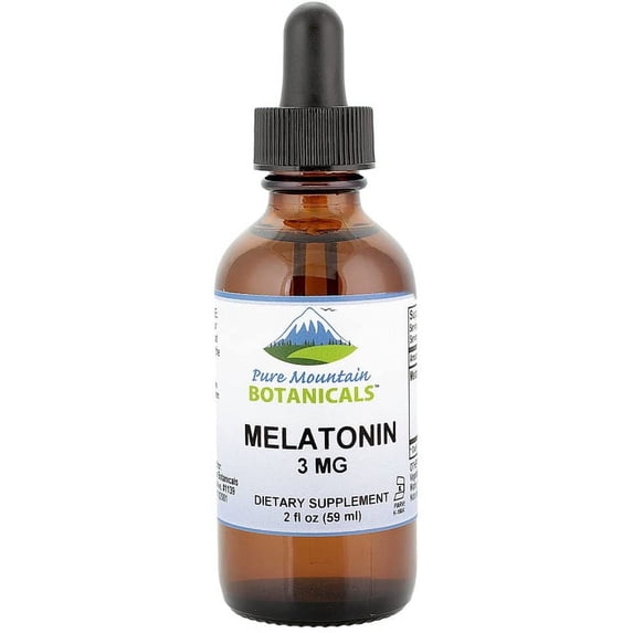 Liquid Melatonin Drops Berry Flavor Kosher Supplement Glass Bottle (2 oz) (3 mg)