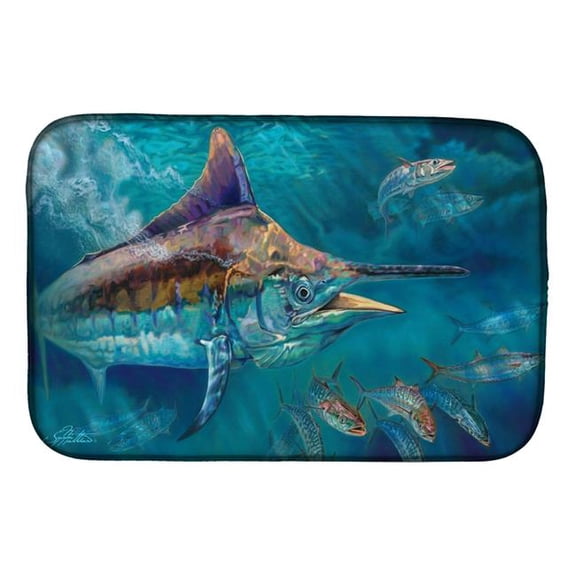 Liquid Metal Black Marlin Dish Drying Mat