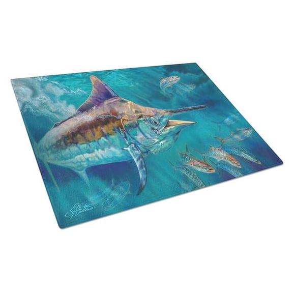 Liquid Metal Black Marlin Glass Cutting Board - Large