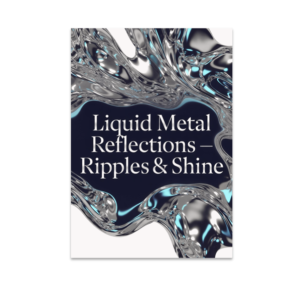Liquid Metal Reflections - Abstract Art Enthusiast - 13x19 Poster Print