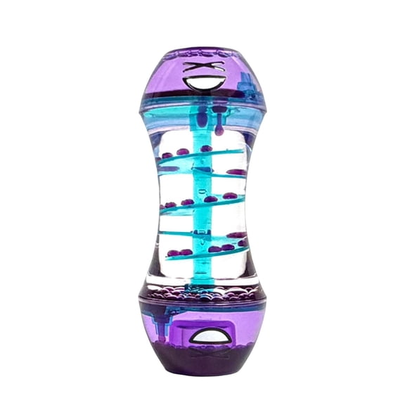 Liquid Motion Bubble Sensory Toy, Purple Fidget Toy, 100ml Liquid Volume - Visual Moving Bubbles, Layered Hourglass Design, Compact Handheld Size - For Kids Adults, Office Desk Home Decor, Sensory Pl
